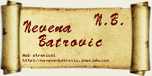 Nevena Batrović vizit kartica